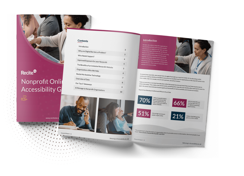 Recite me accessibility nonprofit and charity guide